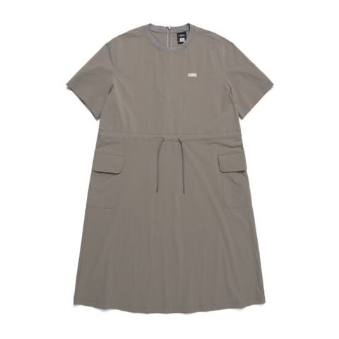 N242WOP910 데일리 경량 우븐 스트레치 라운드넥 원피스 LAUREL OAK