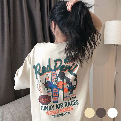 [비틀버드]앞뒤프린팅 오버핏 티셔츠 URD_354