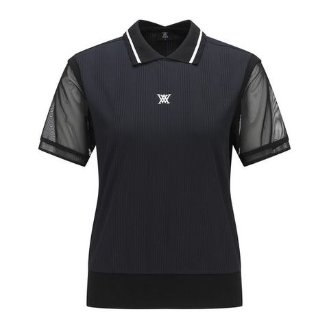 [어뉴골프] 여성 WOMEN SHOULDER MESH POINT SHORT T-SHIRT_BK