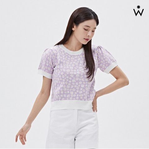 [위시드]퍼프 소매 반팔 니트 (WIAANT060)