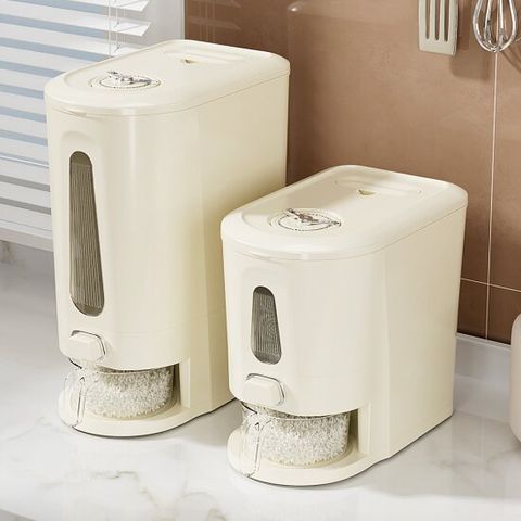 쉼공작소 원터치 계량 쌀통 5kg 밀폐용기 쌀 보관통 잡곡보관함