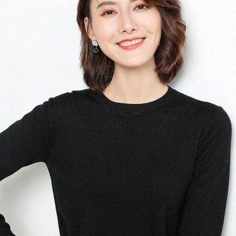 여자긴팔면티롱슬리브 여자 베이직 상의 코디 블랙 라운드 긴팔