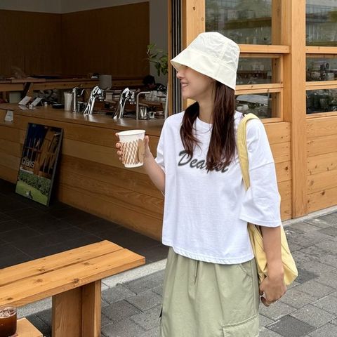 [메이블루] 디절트 세미크롭 반팔티