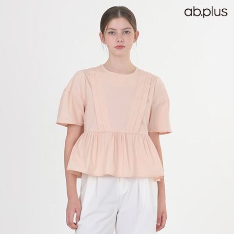 [ab.plus] 컬러 라운드넥 라인 무지 블라우스 (LSY2MBB9A)