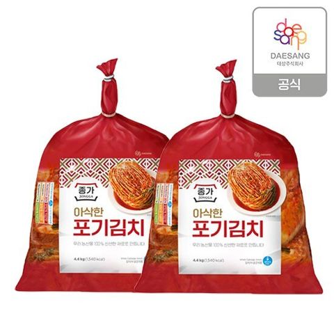 종가 아삭한포기김치 4.4kg*2, 총 8.8kg