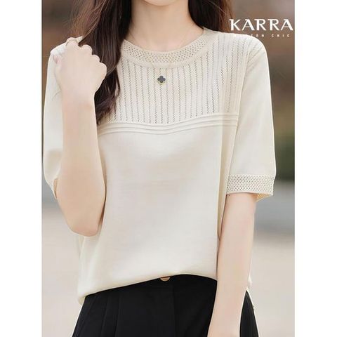 [카라]KARRA 켈리펀칭반팔니트_A4M0433