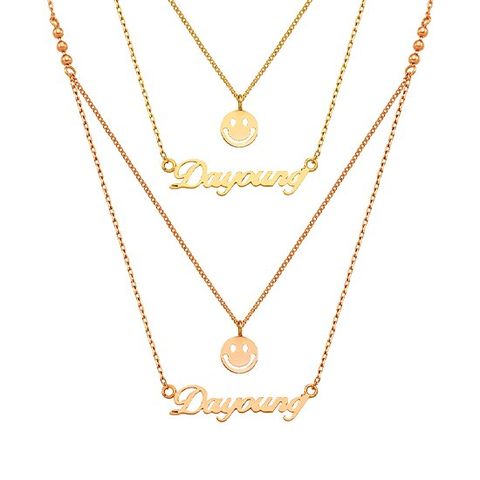 [제메이스] 14K 스마일 이니셜 목걸이