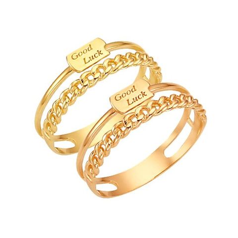 [제메이스] 14K 굿럭 두줄 반지