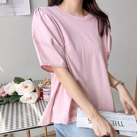 [르포엠마]루엘 소매 바스락 퍼프 티셔츠 A2