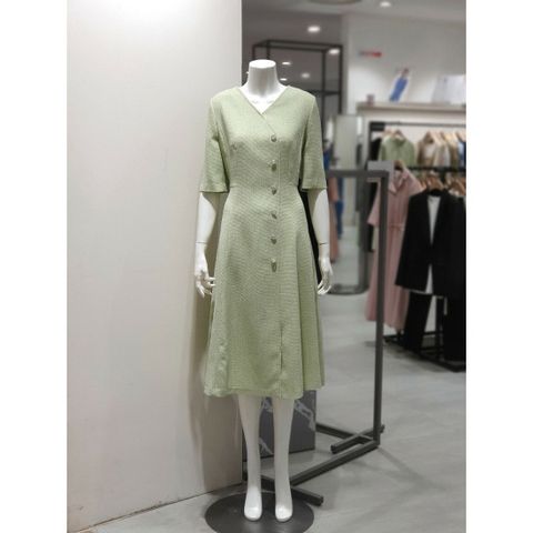 [KL] 버튼 장식 브이넥 원피스 KGOPOH9000