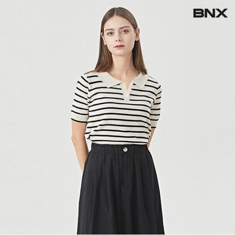 [BNX] 하프 버튼업 반팔 니트 (BU3KP003L0)