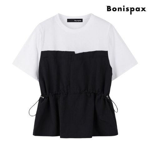 [보니스팍스]배색 반팔 티셔츠 (XO2LW003L0)