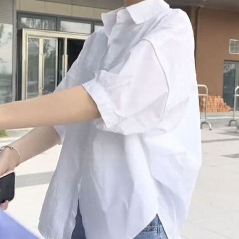 [오아즈] 여성 루즈핏 칠부소매 남방 셔츠 2color