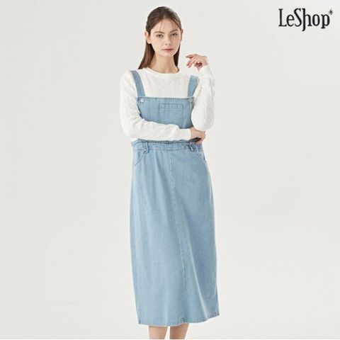 [르샵]데님 멜빵 롱 원피스 (DO1OW012A)