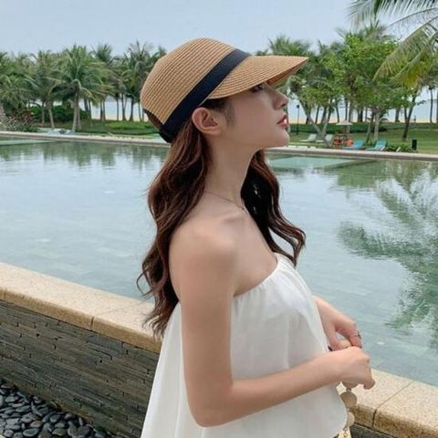 여자 (모자 볼캡 썬캡 좋은 밀짚 여름모자 썬캡 여름볼캡) 캐주