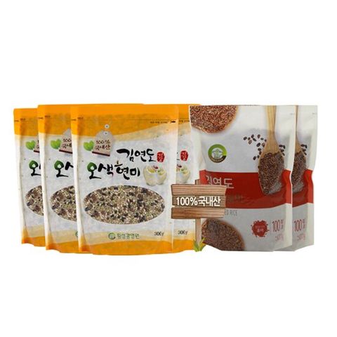 김연도 오색현미 300g 15봉 + 홍미2봉