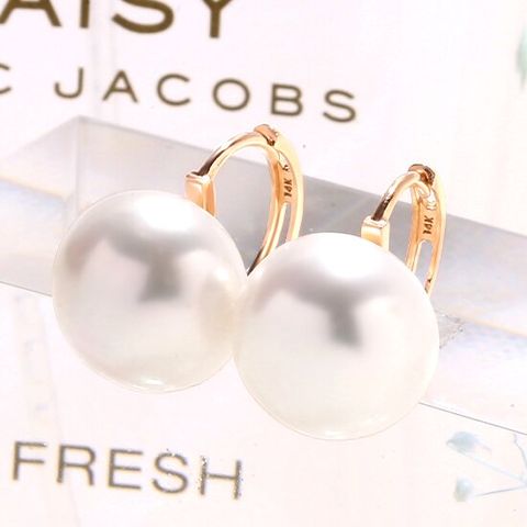 [제메이스] 14K 납작 담수진주 원터치 귀걸이