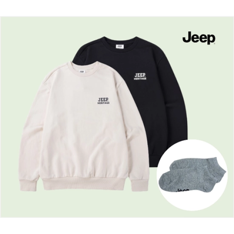 [ 현대백화점 ]Jeep [지프] 무료배송 (공용) 2024 루즈핏 간절기 맨투맨티셔츠 택1