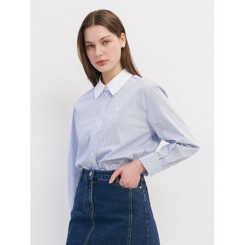 [올리브데올리브]자수 포인트 크롭 셔츠  OW3SB3110