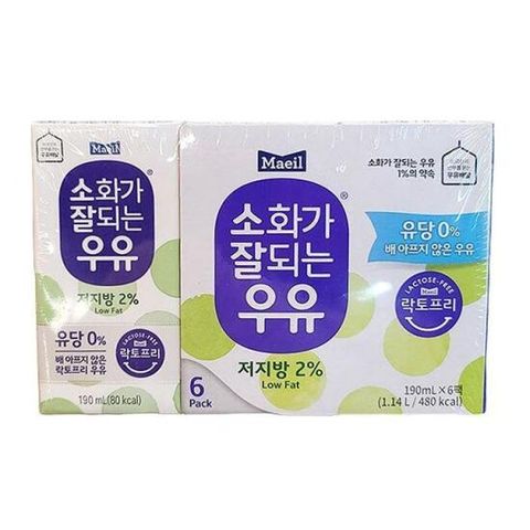 매일 멸균 소화가잘되는 저지방우유 190ml X 6입 x 1개
