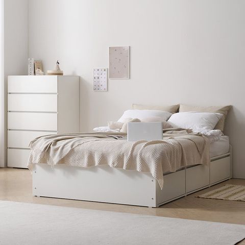마르체 리움 무헤드 서랍 더블수납침대+독립매트리스 BKC793C (착불)