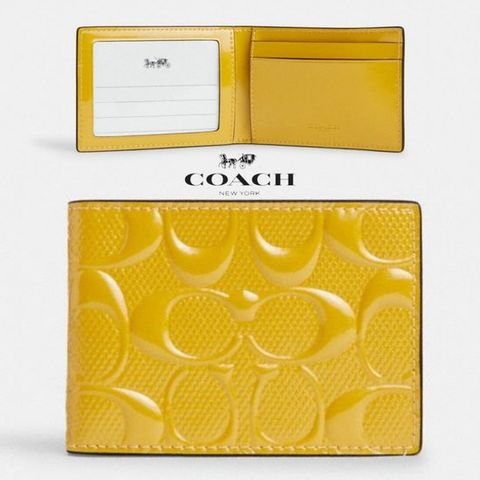 코치 COACH CU120 OS 남자 지갑 시그니처 가죽 스몰 반지갑