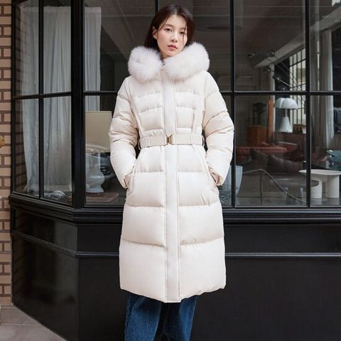 [ 롯데백화점 ][올리브데올리브]슬림핏 벨티드 롱 구스다운 점퍼벨트(OP4XM114)