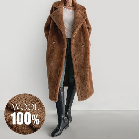 이쁘다 프리미엄 [시즌오프가격인하][양모100%] 에이니 양모 시어링 테디베어 코트
