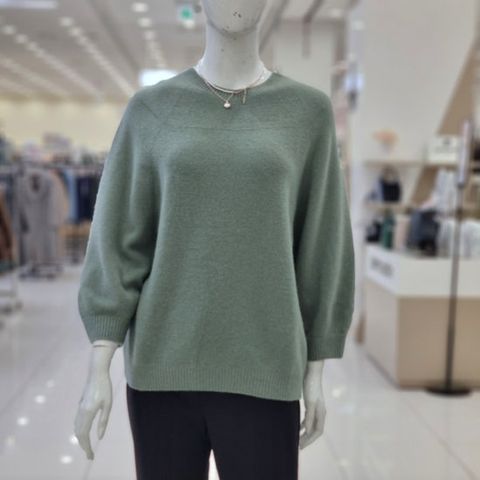 [샤트렌][모다남양주]카키 벌룬소매 루즈핏 니트HCCWSW208KH