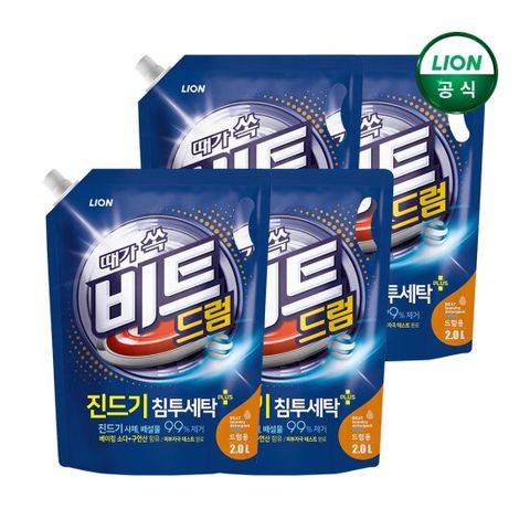 비트 액체 세탁세제 진드기 2L 리필 드럼용 x 4개