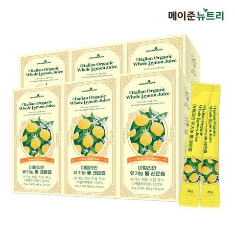 메이준뉴트리 이탈리아 유기농 NFC 통 레몬즙 6박스 (84포)