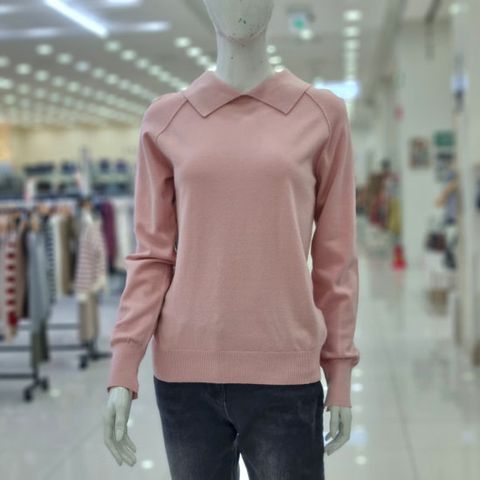 [샤트렌][모다남양주]핑크 변형 카라넥 니트HCCWSW103PI