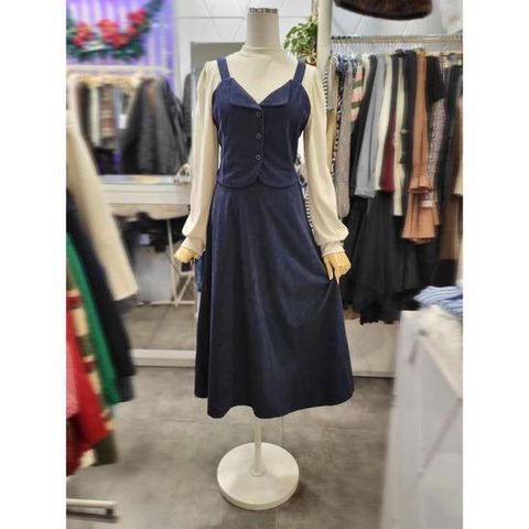 밸리걸 세이브존01 티셔츠 레이어드 코듀로이 원피스 239660