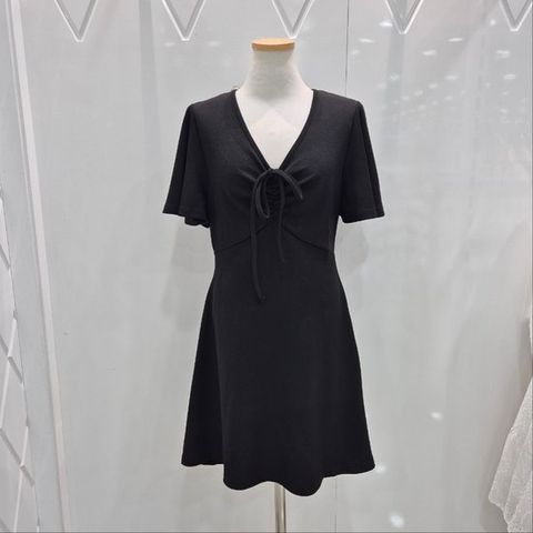 [밸리걸]모다양산 블랙리나 슬림 플레어 미니 원피스 80275