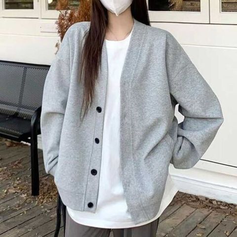 사무실가디건 오버핏 가디건 스티치기모 겨울 코디 무지 데이트