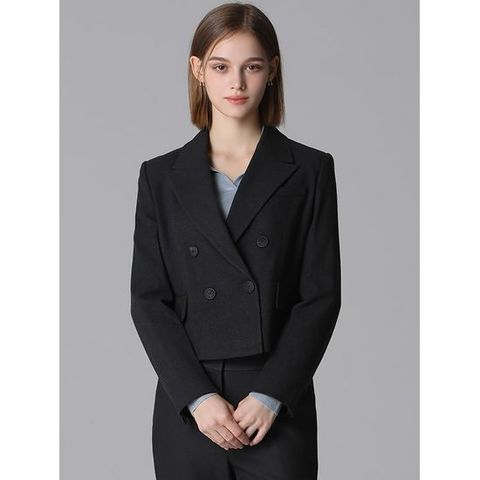 [리스트]더블 크롭 셋업 재킷 (택가격338000원)