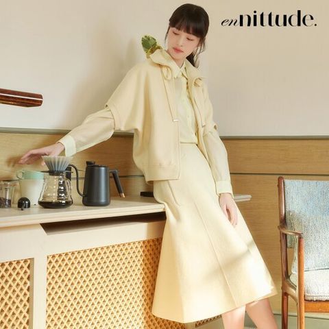 엔니튜드 니트셋업 2종(재킷+스커트)