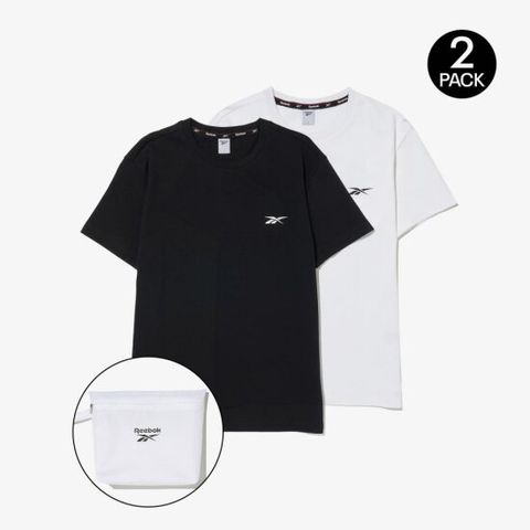 [ 롯데백화점 ]머슬핏 2PACK 스몰 로고 티셔츠 RESR4FR50_BK