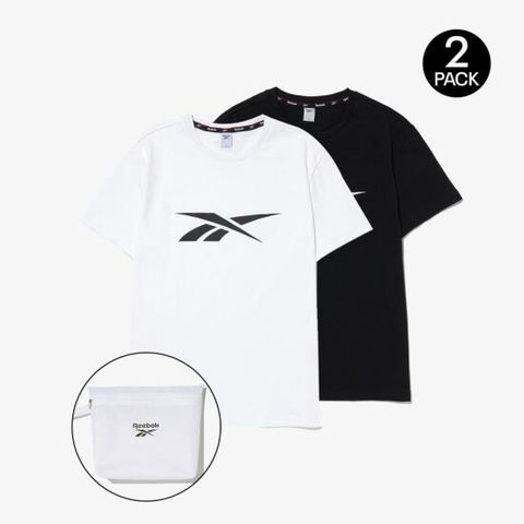 [ 롯데백화점 ]머슬핏 2PACK 빅 로고 티셔츠 RESR4FR51_BK