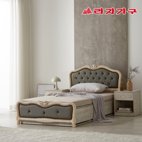 라자가구 다정 생황토 온열 보료 서랍 수납 흙침대 2012 S 싱글