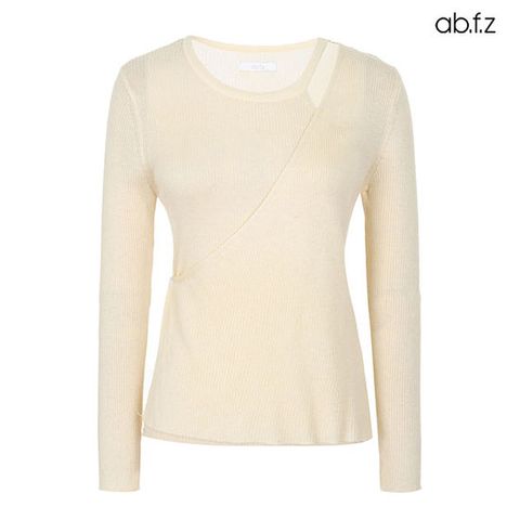 [ab.f.z] 라운드넥 컷아웃 랩스타일 골지 니트 (AFX1HW32A)