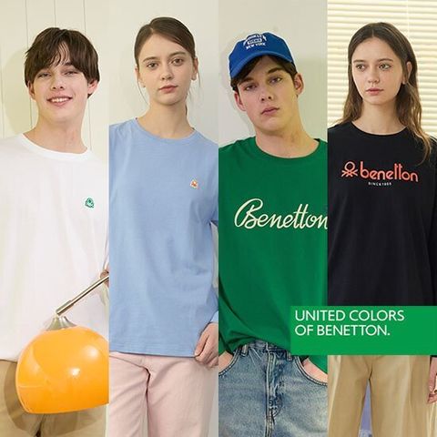 [3만원 SALE] 베네통 남여공용 코튼 긴팔 티셔츠 4종