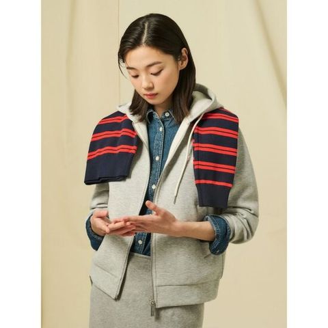 [빈폴레이디스] 코튼 혼방 후드 집업  그레이 (BF5141C013)
