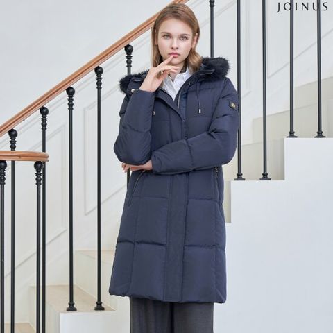 조이너스 네이비 퍼 트리밍 다운 코트 J244B801A_25