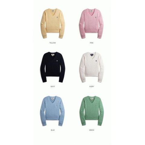 [후아유] 여성 스티브 V넥 스웨터 Steve V-neck Cable Sweater WHKAE1104F