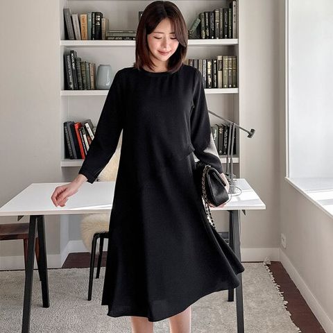 봄 가을 플레어 빅사이즈 쉬폰 원피스 40-50대 미시 엄마옷