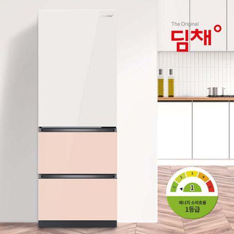 [위니아 인증점] 1등급 딤채 330L 스탠드 김치냉장고 EDT33JBPIEH1 샤인베이지피치