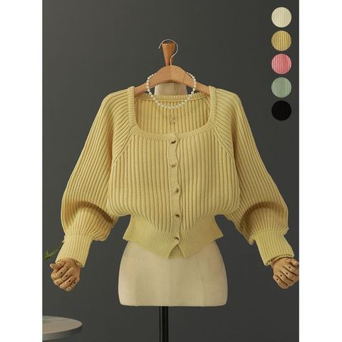[모노시크]모아니 골지 스퀘어 5Color 가디건_MNKT122