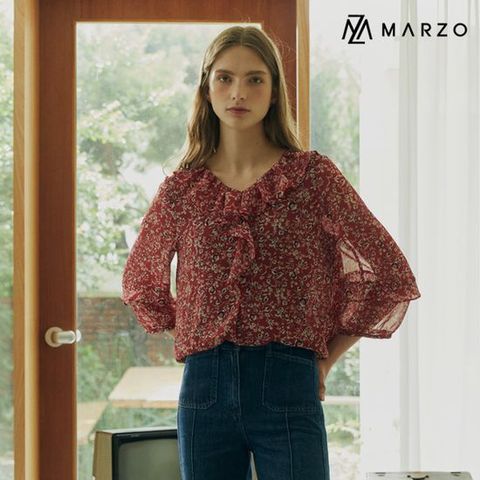 [마르조]ANC_간절기 쉬폰 블라우스_레드_QAFFB197