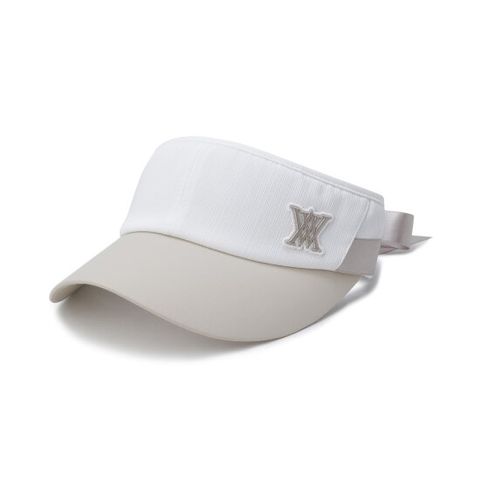[어뉴골프] 여성 WOMEN RIBBON TIE HIGH CROWN VISOR_WH